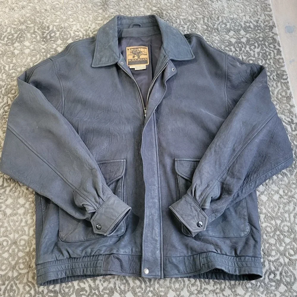 Roughian Men's Leather Jacket Size 44